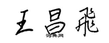 王正良王昌飛行書個性簽名怎么寫
