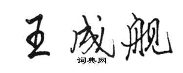 駱恆光王成艦行書個性簽名怎么寫