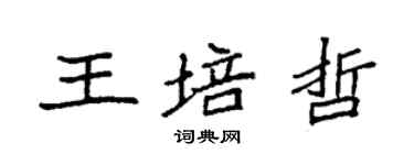 袁強王培哲楷書個性簽名怎么寫