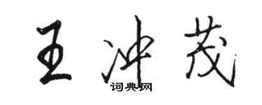 駱恆光王沖茂行書個性簽名怎么寫