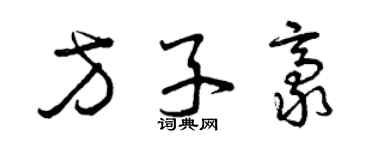 曾慶福方子豪草書個性簽名怎么寫