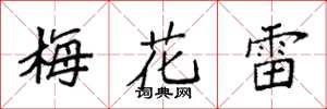 袁強梅花雷楷書怎么寫