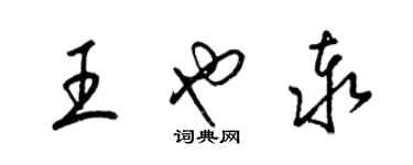 梁錦英王也泰草書個性簽名怎么寫