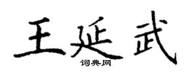 丁謙王延武楷書個性簽名怎么寫