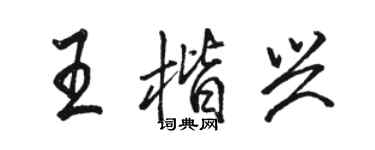 駱恆光王楷興行書個性簽名怎么寫