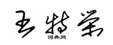 朱錫榮王特榮草書個性簽名怎么寫