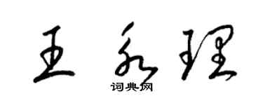 梁錦英王永理草書個性簽名怎么寫