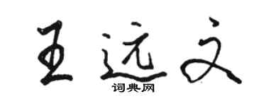 駱恆光王遠文行書個性簽名怎么寫