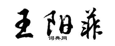 胡問遂王陽菲行書個性簽名怎么寫