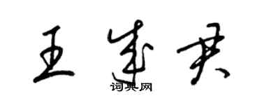 梁錦英王成君草書個性簽名怎么寫