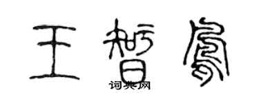 陳聲遠王智鳳篆書個性簽名怎么寫