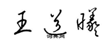 梁錦英王道曦草書個性簽名怎么寫