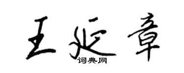 王正良王延章行書個性簽名怎么寫