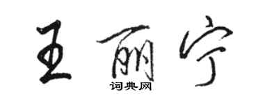 駱恆光王麗寧行書個性簽名怎么寫