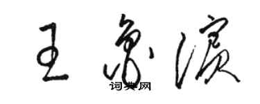 駱恆光王魯濱草書個性簽名怎么寫