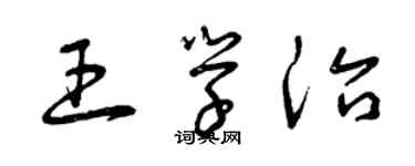 曾慶福王學治草書個性簽名怎么寫