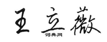 駱恆光王立薇行書個性簽名怎么寫