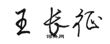 駱恆光王長征行書個性簽名怎么寫