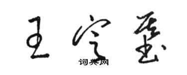 駱恆光王定基草書個性簽名怎么寫