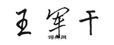 駱恆光王軍乾行書個性簽名怎么寫