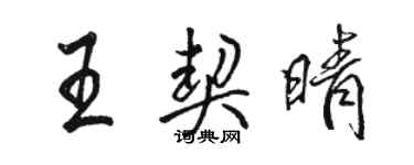 駱恆光王契晴行書個性簽名怎么寫