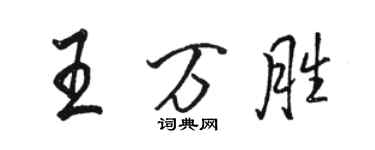 駱恆光王萬勝行書個性簽名怎么寫