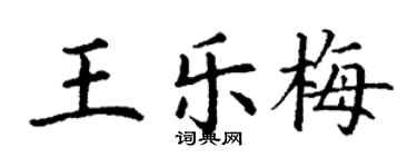 丁謙王樂梅楷書個性簽名怎么寫
