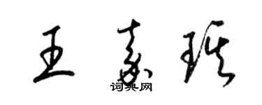 梁錦英王嘉琪草書個性簽名怎么寫