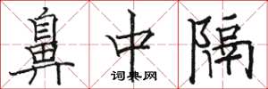 駱恆光鼻中隔楷書怎么寫
