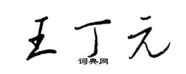 王正良王丁元行書個性簽名怎么寫