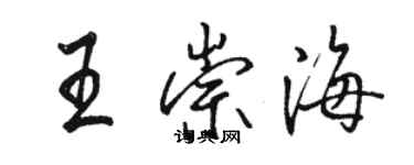 駱恆光王崇海行書個性簽名怎么寫