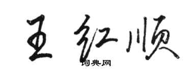 駱恆光王紅順行書個性簽名怎么寫