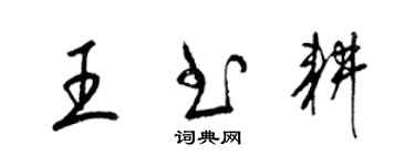 梁錦英王書耕草書個性簽名怎么寫