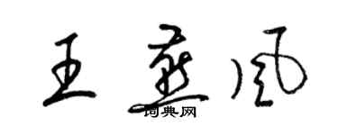 梁錦英王燕風草書個性簽名怎么寫