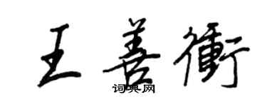 王正良王善沖行書個性簽名怎么寫