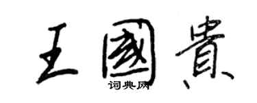 王正良王國貴行書個性簽名怎么寫