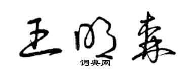 曾慶福王明森草書個性簽名怎么寫