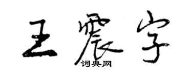 曾慶福王震字行書個性簽名怎么寫