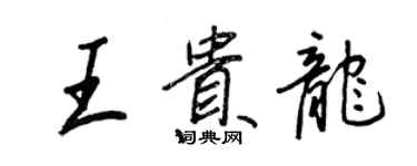 王正良王貴龍行書個性簽名怎么寫