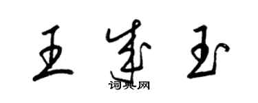 梁錦英王成玉草書個性簽名怎么寫