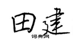 王正良田建行書個性簽名怎么寫