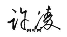 駱恆光許凌草書個性簽名怎么寫