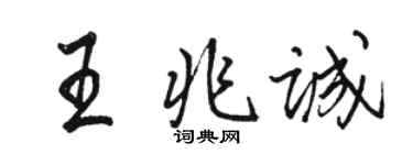 駱恆光王兆誠行書個性簽名怎么寫