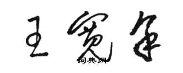 駱恆光王寬餘草書個性簽名怎么寫