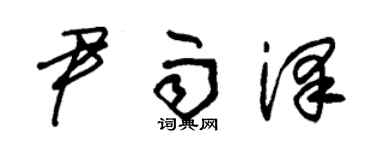 朱錫榮尹雨澤草書個性簽名怎么寫