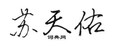 駱恆光蘇天佑行書個性簽名怎么寫