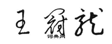 駱恆光王冠龍草書個性簽名怎么寫