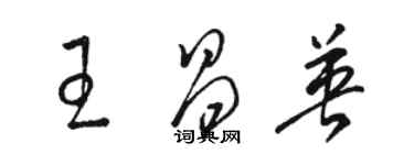 駱恆光王昌英草書個性簽名怎么寫