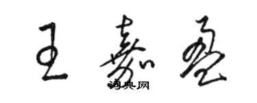 駱恆光王嘉盈草書個性簽名怎么寫