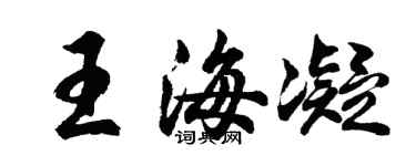 胡問遂王海凝行書個性簽名怎么寫